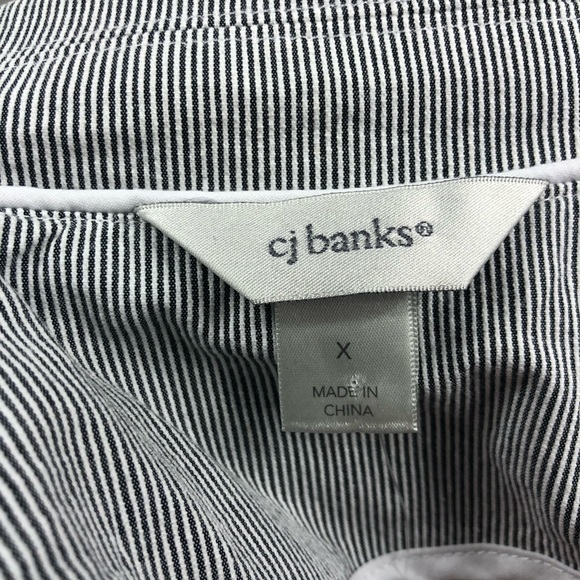 NWT CJ Banks Grey & White Striped Blazer Size 14W - Picture 6 of 7